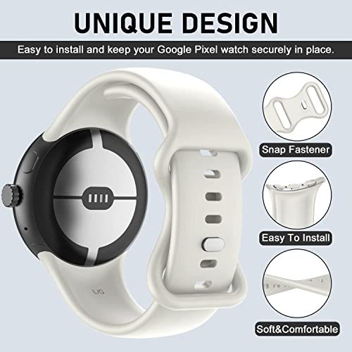 OVERSTEP Compatible for Google Pixel Watch Band Pixel Watch Soft Silicone Wristband Waterproof Sport Strap Band for Google Pixel Watch 2022(S) - Image 2