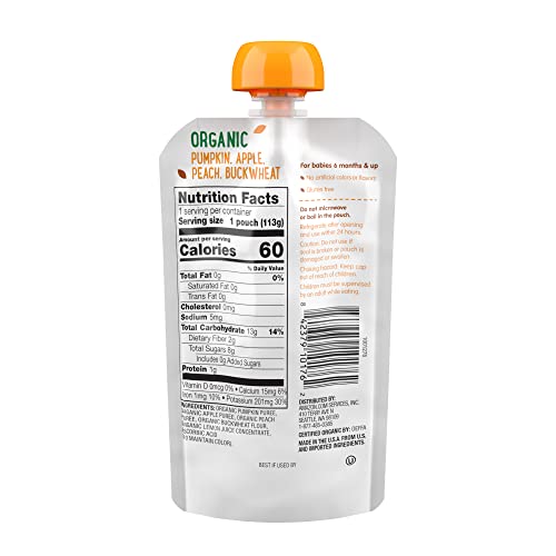 image for Amazon Brand - Mama Bear Organic Baby Food, Stage 2, Pumpkin Apple Pea