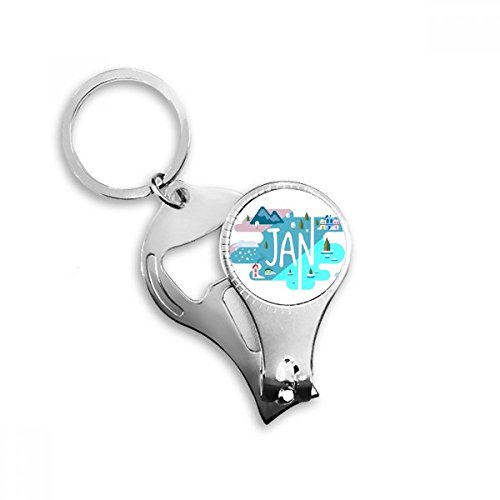 Décapsuleur Janvier avec illustration originale de saison collection - 2