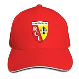 Aiier Rac-Ing Club De Le-Ns Casquette de baseball avec visière incurvée et logo imprimé, Rouge, taille unique