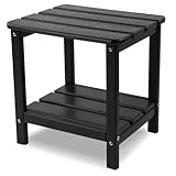 Realife Adirondack - Mesa auxiliar para exteriores (negro)