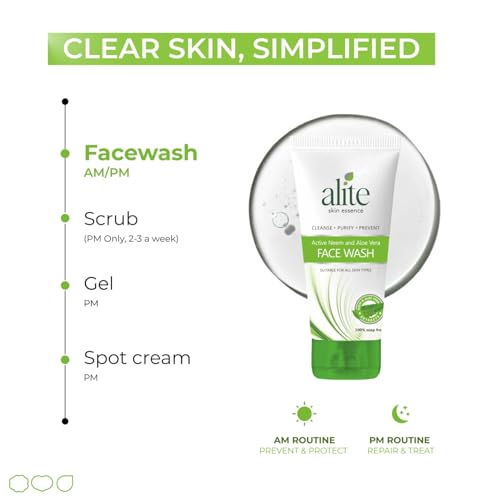 Image of Alite Neem & Aloe Vera Face Wash | Purify, Hydrate & Defend Against Acne | Gentle, Effective & Dermatologically Tested 70g