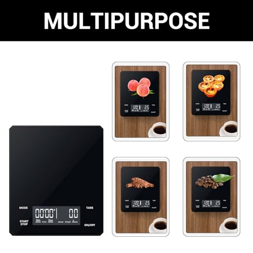 FunnAura 6 Modes Mini Digital Coffee Scale with Timer, 3kg/0.1g Accurate Espresso Weighing Barista Scale - Image 7