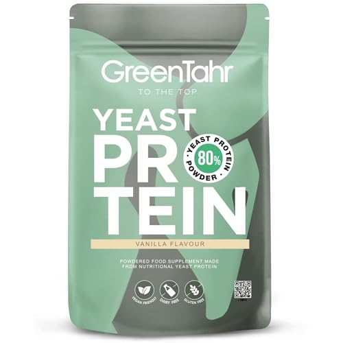 Green Tahr Proteína de Levadura Nutricional Sabor Vainilla 80% 750g, Proteína Vegana en Polvo Sin Lactosa Sin Azúcar y Sin Gluten, Proteínas para Masa Muscular, Vegan Protein Origen No Animal