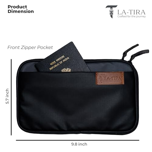 Image of LA-TIRA Family Passport Holder for 4 & Couple, Passport Cover, 6 Passport Holder Bag & Wallet for Tickets, Cash, Cards, Visa, and Boarding Pass,Luxury Travel Organizer Pouch