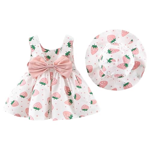 Ropa de verano para bebé y niña, vestidos sin mangas con mangas arrugadas y flores para niñas y niñas pequeñas, Rosa., 1 2 años