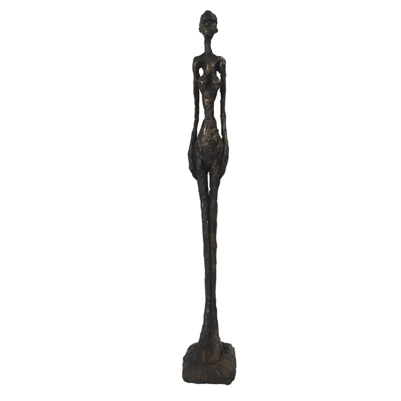 Siunwdiy Giacometti Escultura de Bronce, Figura Abstracta de Bronce, Decoración Artística para el Hogar y la Oficina,Frau,30CM