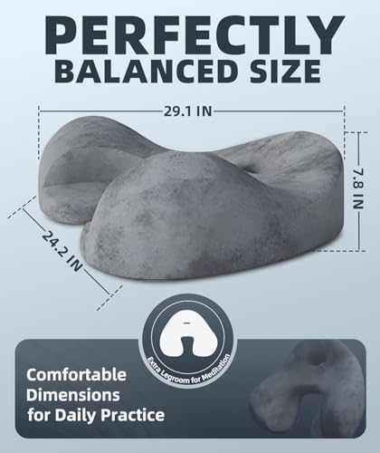 Meditation Cushion for Floor Sitting, Meditation Seat & Floor Cushion Set with Beaded Bracelet and Storage Box, Stable Base for Long Sitting, Mindfulness & Yoga Practice (Gray) - Image 5