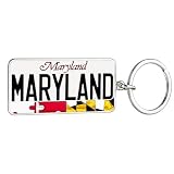 Maryland Keychain Metal License Plate Key Ring of the Terrapin State