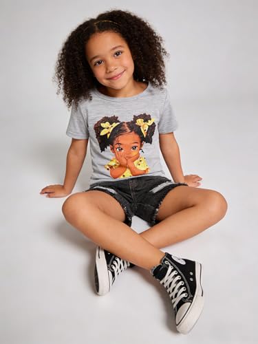 Image of Kids Toddler Girls Summer Clothes Leopard Butterfly Print T-Shirt + Belted Denim Jeans Shorts 3PCS Outfits