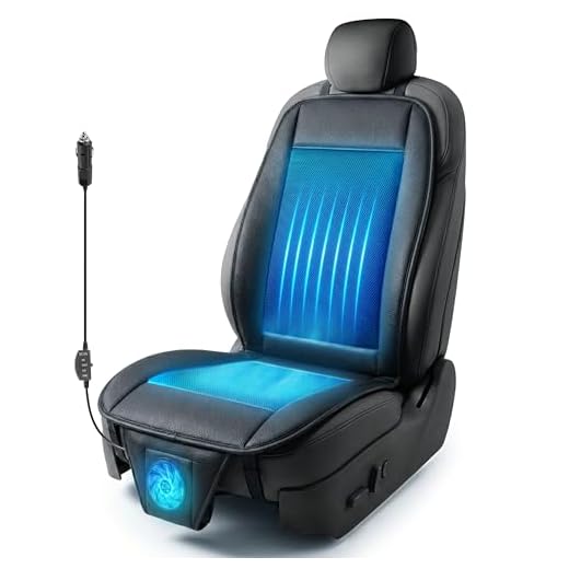 ZONETECH Cooling Car Seat Cushion 12V Black Automotive Adjustable Temperature Comfortable Cooling Car Seat Cover
