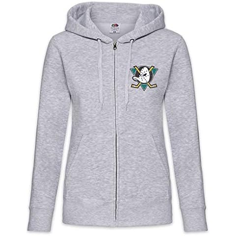 Urban Backwoods Ducks Hockey Women Zipper Hoodie Hooded Sweatshirt Grey Size M Cover