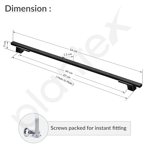Image of Plantex Cabinet Handle /Kitchen Cabinet Door Handle /Wardrobe /450 mm Cupboard Handle /Door Pull-Push Handle for Home /Office - Pack of 2 (Black)