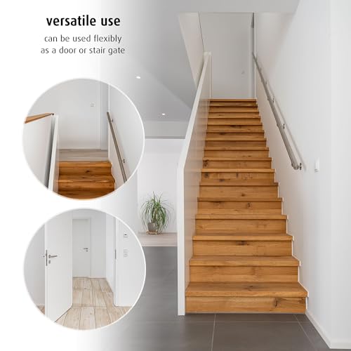 reer Türgitter und Treppenschutzgitter, Baukasten zum Selbstbauen, zum Klemmen oder Schrauben, ausziehbar 63-106 cm, Natur