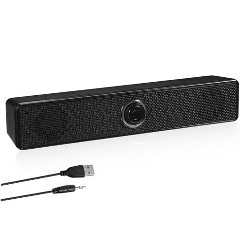 CLISPEED Altavoz de Tira Barra de Sonido para Monitor de casa Altavoces de computadora de Oficina cableado vocero Altavoces Ordenador Barras de Sonido Altavoz de la computadora el plastico