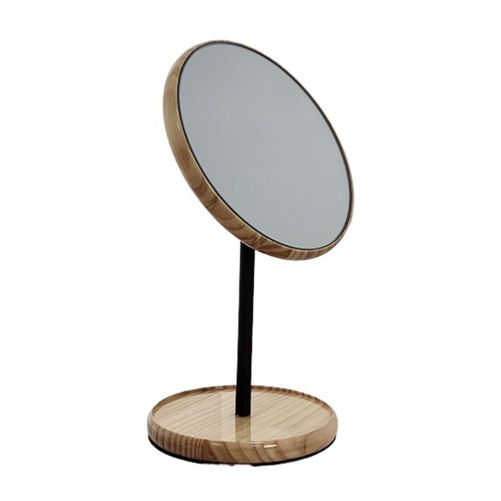 LJHFG63KUYT Vanity Mirror Wooden Vanity Mirror 20cm Round Tabletop Makeup Stable Base for Bedroom Dressing Room Household Personal