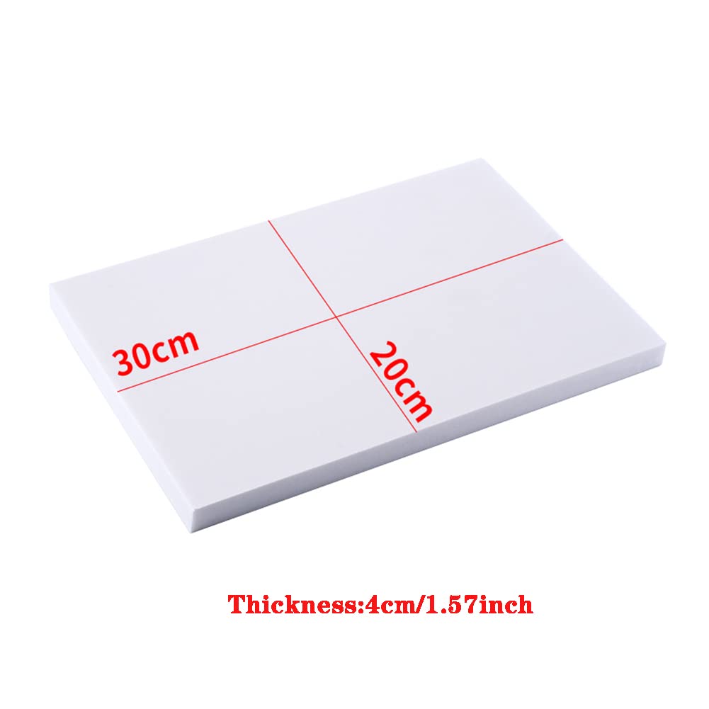 Schaumplatte mit hoher Dichte für Handwerk und Display: 20 cm x 30 cm, perfekt zum Modellieren, Modellieren und Dekorieren von Wänden. (Weiß, T 4 mm, 4 Stück)