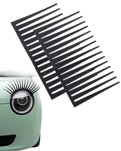 BCHKO Cils de Voiture 1 Paire, Autocollants Décoratifs Auto-adhésifs pour Phares | Style Unique & Amusant, Facile à Poser pour Personnaliser l'Auto
