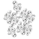 Botones de relleno de cristal de 50 piezas de 0,79 pulgadas redondos de brillantes con hebilla de metal para cabeceros de cama para sofá-cama