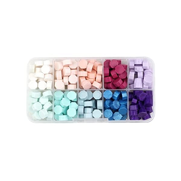 RoseFlower Kit de Sello de Cera, Sello de Lacre, Perlas de Cera de Sellado, Juego de Sellos de Cera para Sellos Sobres Cartas Invitaciones de Boda Tarjetas de Regalo Caja de Regalo - Imagen 6