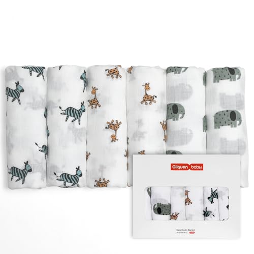 GLLQUEN BABY Musselintücher für Babys, 6 Stück Spucktücher aus...