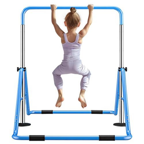 MOPHOTO Expandable Gymnastics Bars Folding Horizontal Bars, Home Gymnastics Equipment Kip Junior Training Bar for Kids Little Gymnasts with Adjustable Height