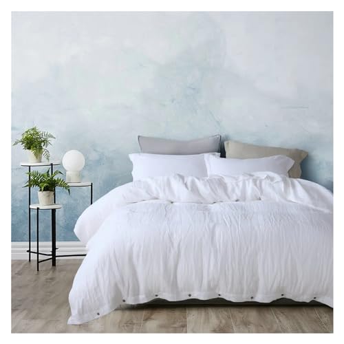 Funda nórdica de lino francés para camas Queen que transforma tu habitación en un oasis 8