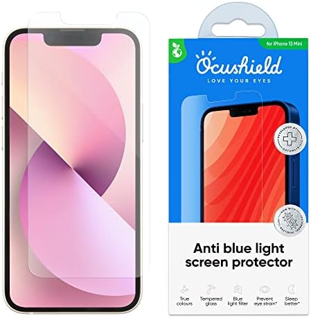 Ocushield Anti Blue Light Tempered Glass Screen Protector for iPhone 13 Mini 5.4" - Protect Your Eyes, Reduce Migraines & Improve Sleep