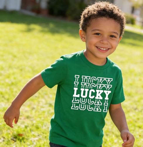 Image of Tkria Toddler Boys St Patricks Shirts Kids Clover Shamrock T-Shirt Baby Dinosaur Gnome Lucky Dude Short Sleeve Green Tops