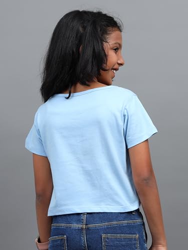 Image of Under Fourteen Only Girls Cotton Tops Collection - Round Neck, Crop Top, Full & Half Sleeve, Drop Shoulder, Ruffle Sleeve, Graphic Printed, Embroidered & Slub Knit Styles