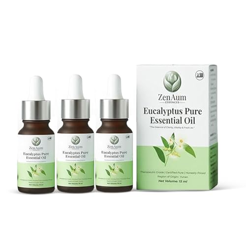 Image of 100% Natural Eucalyptus Therapeutic Grade Essential Oil | 45ml (Pack of 3) | Respiratory Relief, Muscle Soothing & Aromatherapy | Sourced from Yunan, India | GMP, ISO & IFRA Certified