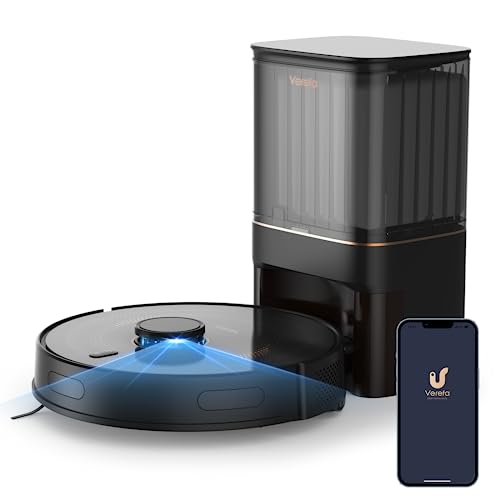 Verefa Robot Vacuum Self Emptying, Up to 70-Day Capacity, LiDAR Navigation, Robot Vacuum 270 Mins Runtime, 3000Pa Suction, Smart Mapping, Carpet Detection, Works with App & Alexa, Ideal for Carpet Verefa Robot Vacuum Self Emptying, Up to 70-Day Capacity, LiDAR Navigation, Robot Vacuum 270 Mins Runtime, 3000Pa Suction, Smart Mapping, Carpet Detection, Works with App & Alexa, Ideal for Carpet