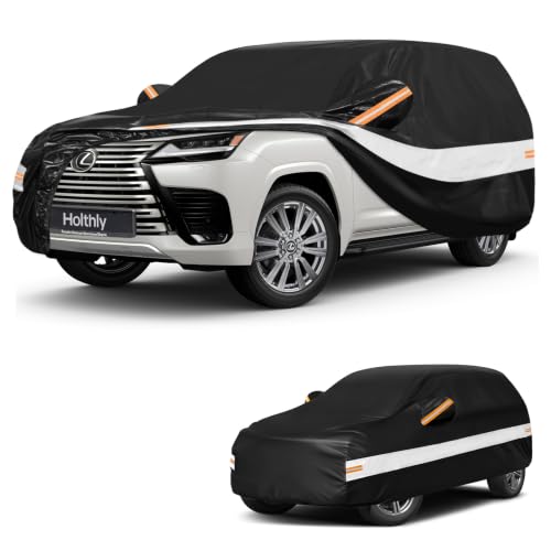 Image of 10 Layers SUV Car Cover Custom Fit for Lexus LX (1995-2026), Waterproof All Weather for Automobiles, Outdoor Full Cover Sun Rain Dust UV Protection with Cotton. Black