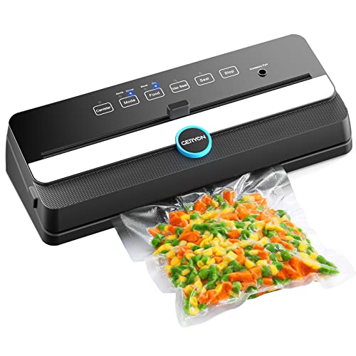 GERYON Vacuum Sealer, Automatic Food Sealer Machine for Food Vacuum Packaging w/Built-in Cutter|Starter Kit|Led Indicator Lights|Easy to Clean|Dry & Moist Food Modes| Compact Design (Black) GERYON Vacuum Sealer, Automatic Food Sealer Machine for Food Vacuum Packaging w/Built-in Cutter|Starter Kit|Led Indicator Lights|Easy to Clean|Dry & Moist Food Modes| Compact Design (Black)
