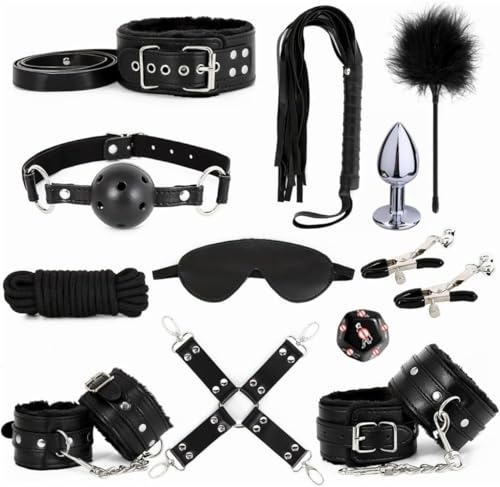 LaSaMee Schwarzes Leder 12-teiliges Yoga-Trainingsgeräte-Set-H
