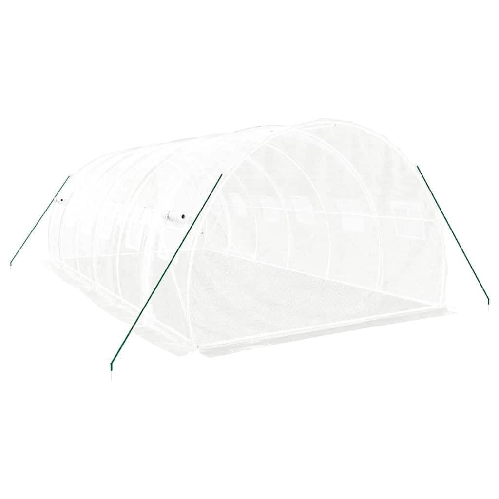 Spaziosa serra da 12 m², copertura in PE bianco, telaio in acciaio zincato, 4 x 3 x 2 m, resistente ai raggi UV, con porta arrotolabile e 4 finestre a rete per uso esterno in giardino
