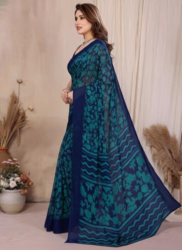 Image of Yashika Women's Georgette Saree with Blouse Piece for Traditional Ethinic Wear Sari