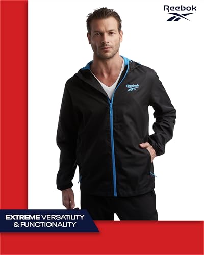 Reebok Men's Jacket - Wind and Water Resistant Full Zip Sherpa Lined Hooded Windbreaker Jackets for Men (Sizes: S-XL)4