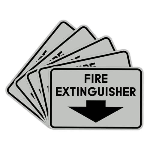 Image of Signs ByLITA Classic Framed Fire Extinguisher (Lt Gray) - Medium 5 Pack