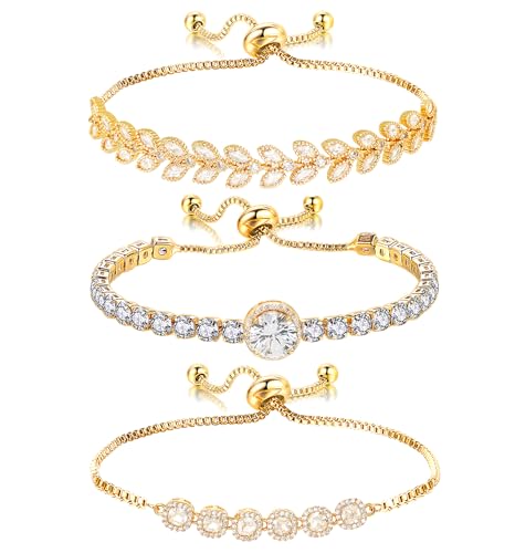 Tennis Bracelet for Women Cubic Zirconia Bracelets Adjustable Slider Bracelets