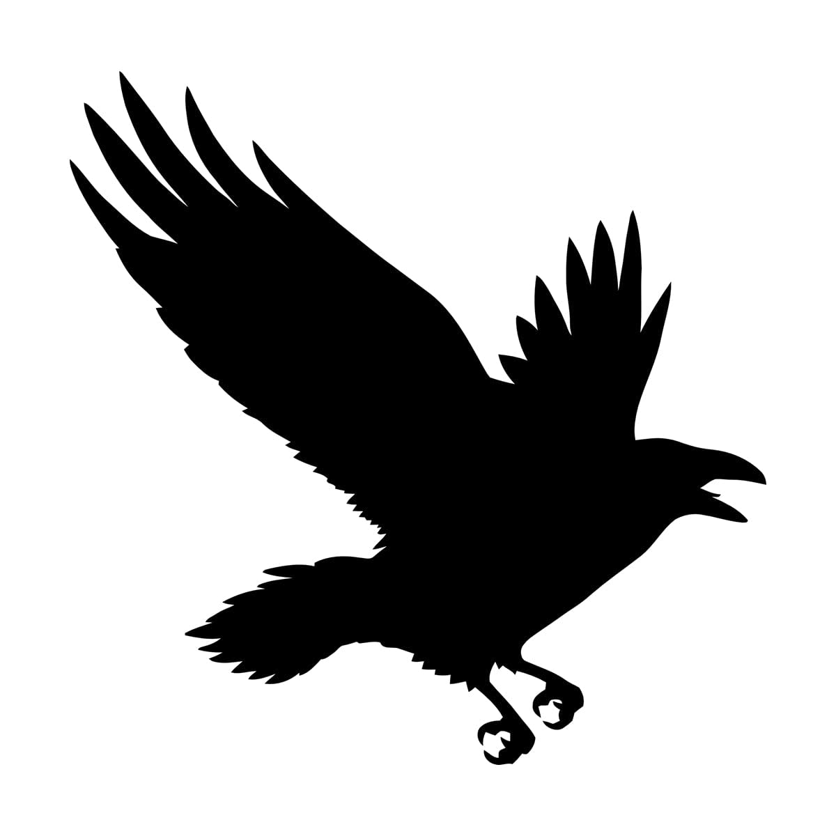 Goozan Black Lettering Stickers Gothic Style Raven Flying Big Bird 54X54.2cm Art Mural Painting