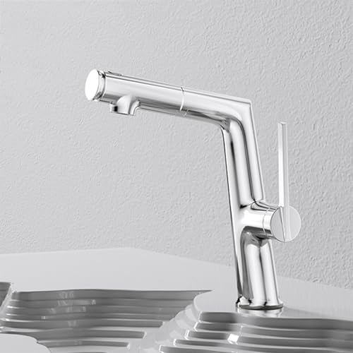 Mitigeur de lavabo rouge extractible pour en finir avec les éclaboussures