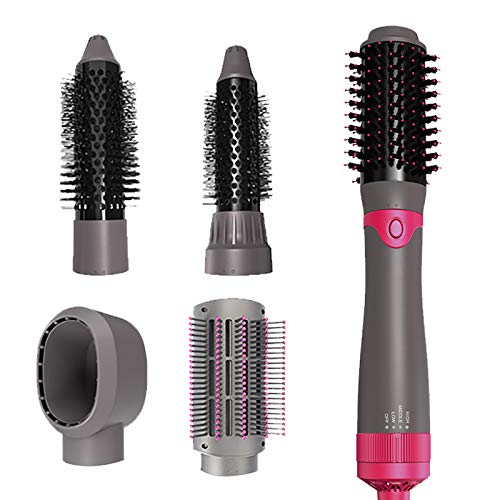 Hot Air Brush 5 in 1 Hot Comb Set with Detachable Hair Dryer Straightener Brush Crimper Hair Iron for Hair Styling