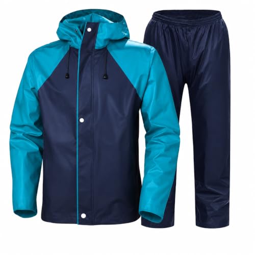 Image of Mens Raincoat Suit with Pant set Zenvoro Series | Waterproof Lightweight Breathable Rain Wear | Waterproof Zipper Raincoat for men waterproof