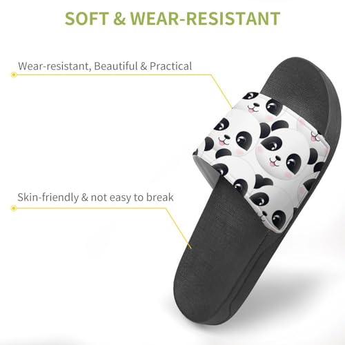 Cute Pandas Heads House Sandals Non-Slip Bathroom Slippers Beach Summer Shoes for Men Women3