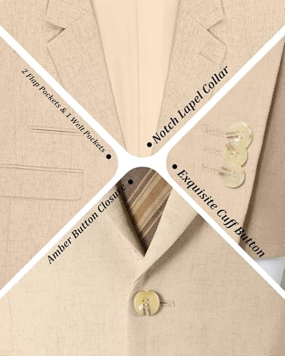 Image of Bofan Linen Boys Blazer Formal Suit Jackets for Boy Outwear Jacket & Coats for Kids Boys' Fashion Summer Wedding Outfit