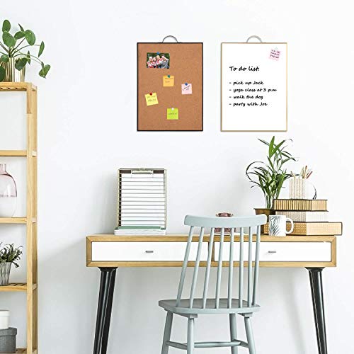 Image of Small Whiteboard Cork-Board Combination for Wall - 16 inch x 12 inch Portable Aluminum Frame Magnetic Dry Erse Board Mini Bulletin Cork Board 2 Pack with Holder for School, Office, Home