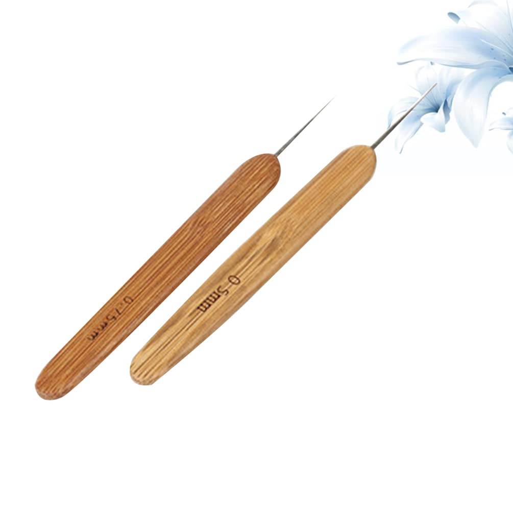 Wowobjects® 2pcs Dreadlock Crochet Hook Set Braid Hair Dreadlocks Needle Weaving Crochet for Braid Craft