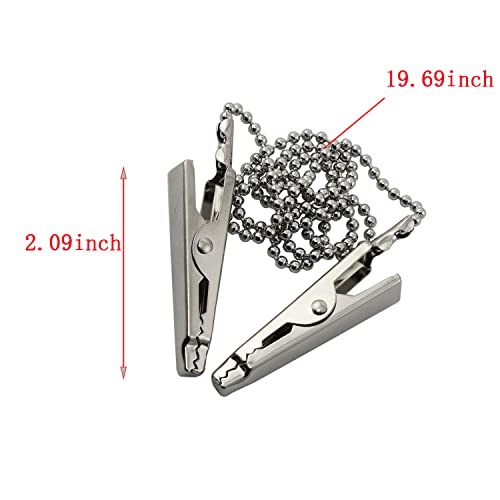 Zyamy 2Pcs Dental Bib Clips Metal Napkin Clip Chain Keep Your Napkin Securely Placed While Dining, Silver #TOP1