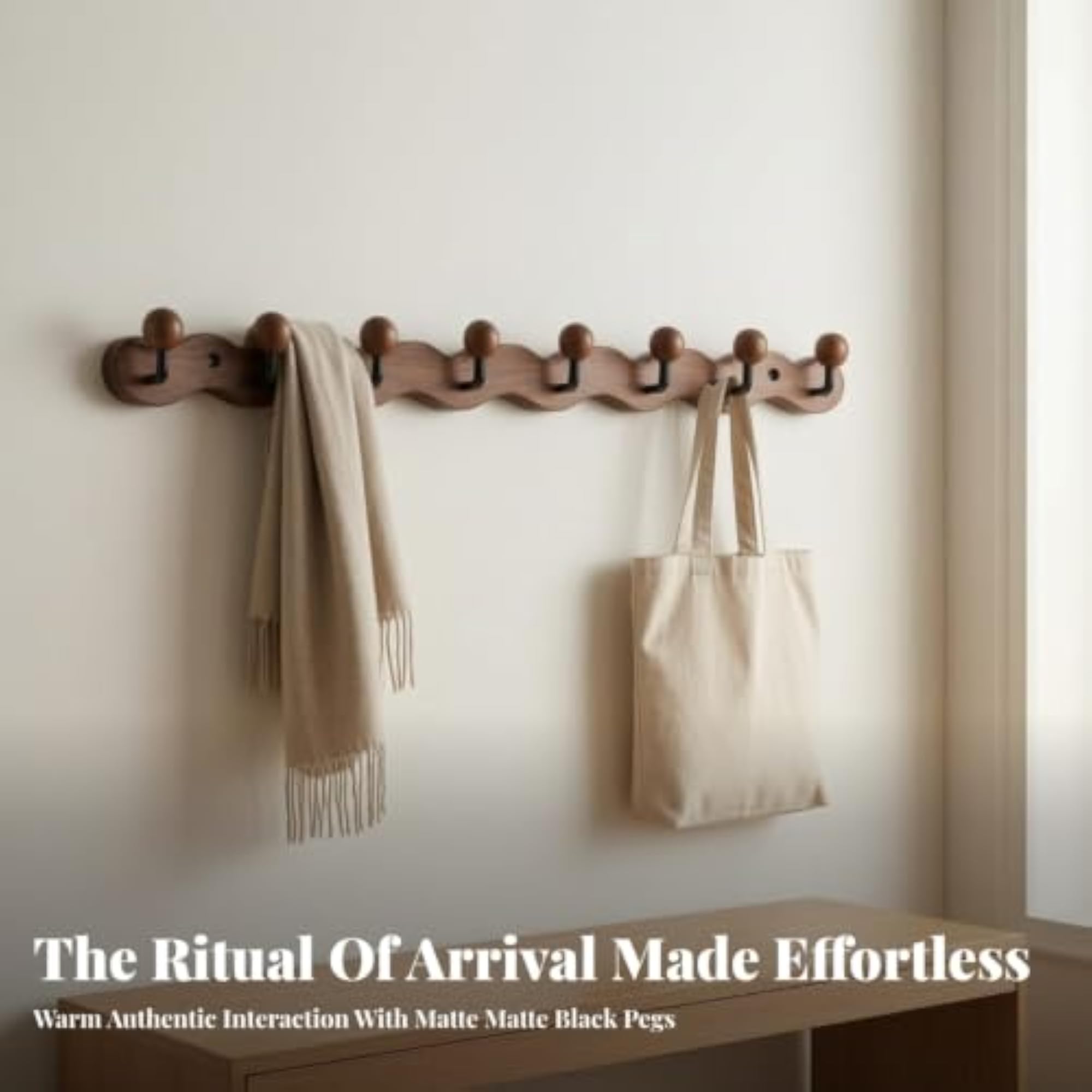 Wave-Shaped Wall Coat Rack